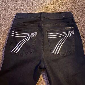 7 For All Mankind Black Jeans with White Stitching